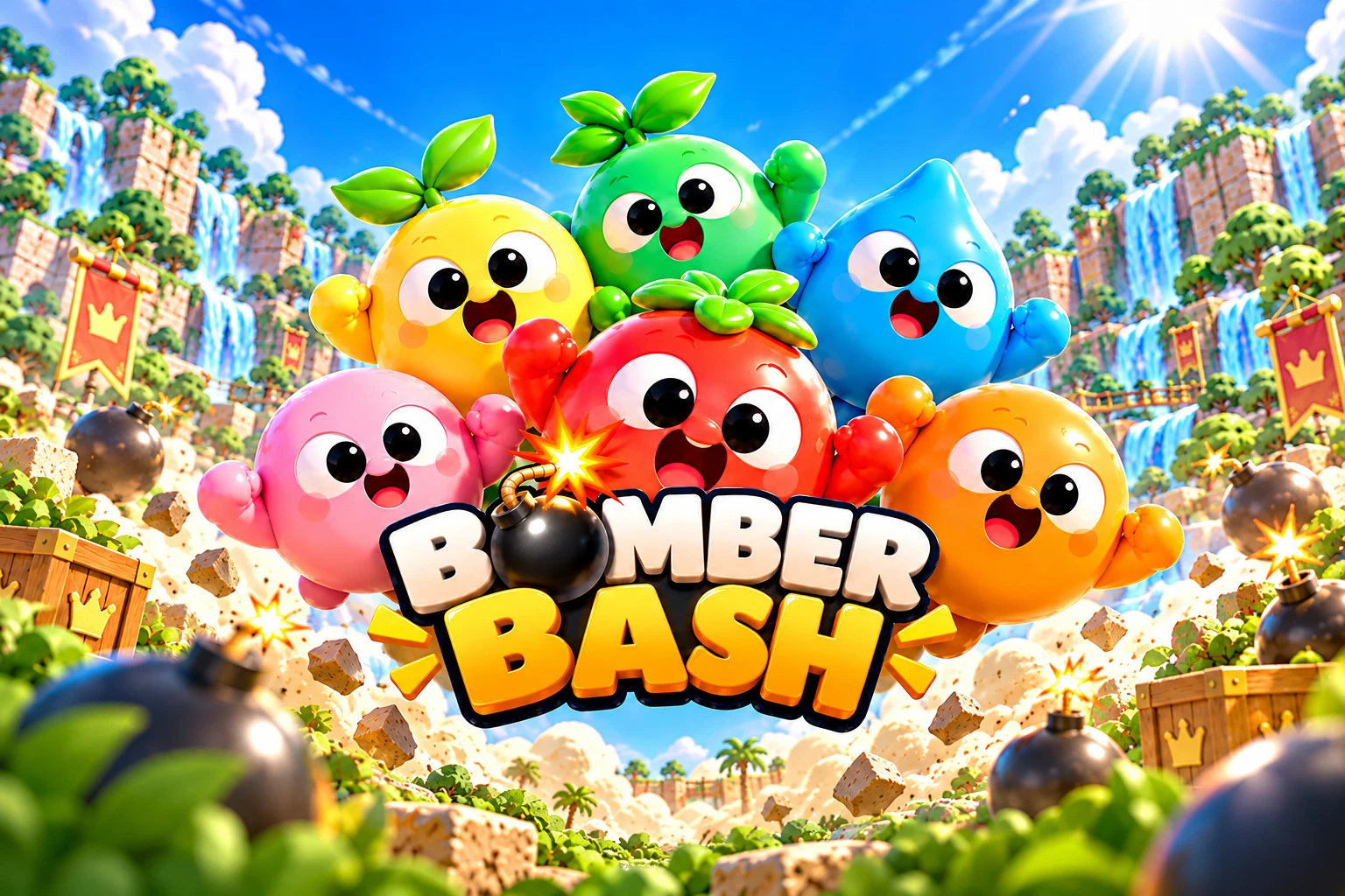 Bomber Bash: Arena bomb battles with a juicy crew