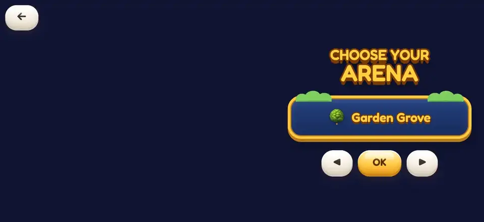 Choosing an arena in Bomber Bash