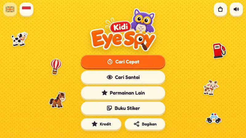 The Kidi Eye Spy menu